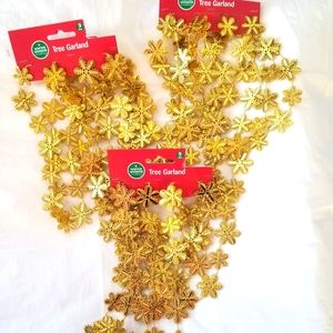 Holiday Christmas 9in Gold Tree Garland  Total of 6